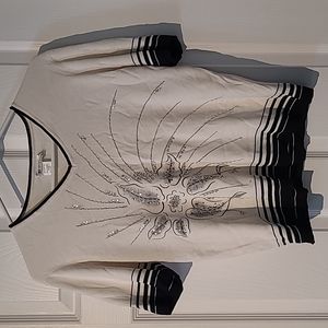 Chagall short sleeve sweater with embridery/bead detail size Lg
